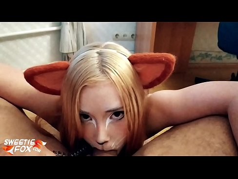 ❤️ Kitsune swallow dick agus cum ina bhéal Gnéas linn